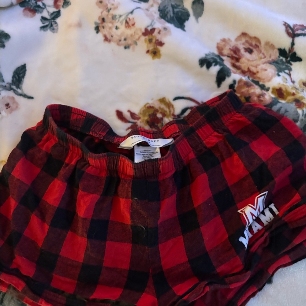 Red and Black Plaid Shorts